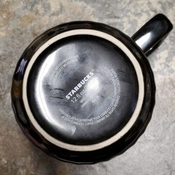2019 Starbucks 12oz Cup Mug CERAMIC Coffee Tea Hot Cocoa Hammered Gunmetal - Picture 9 of 11